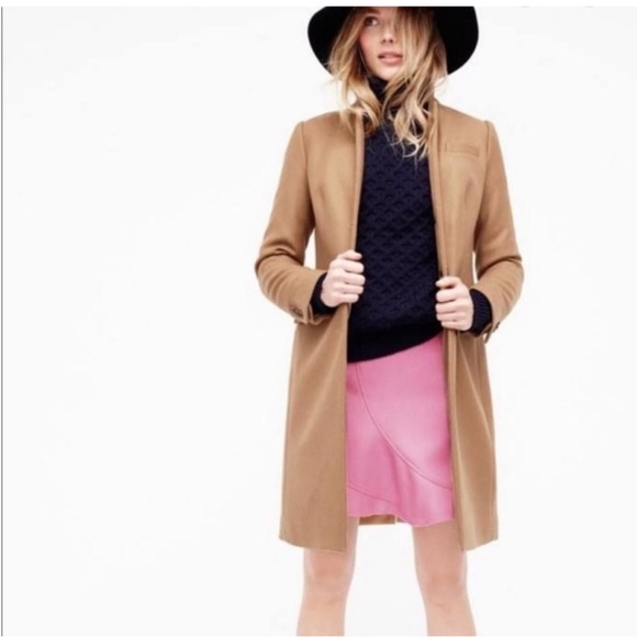 J.Crew Regent coat top- coat in double-serge wool camel tan - Picture 3 of 16